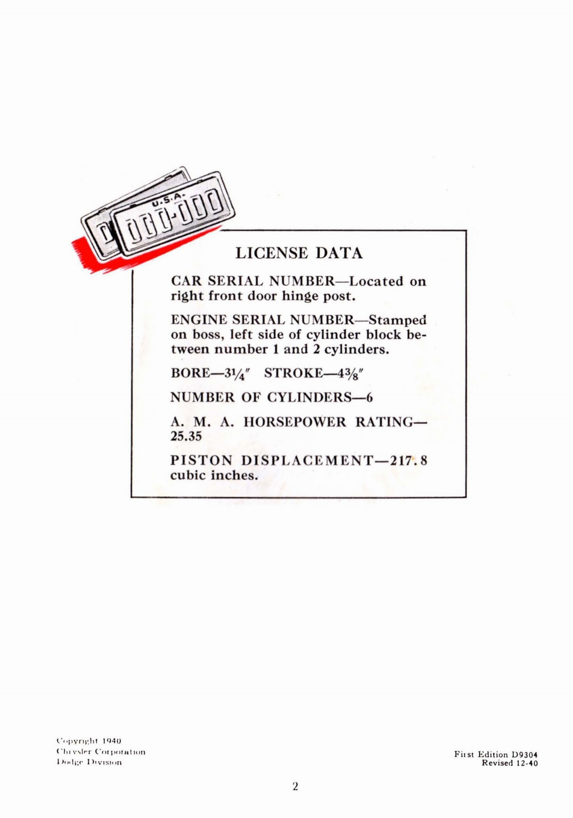 1941 Dodge User Manual